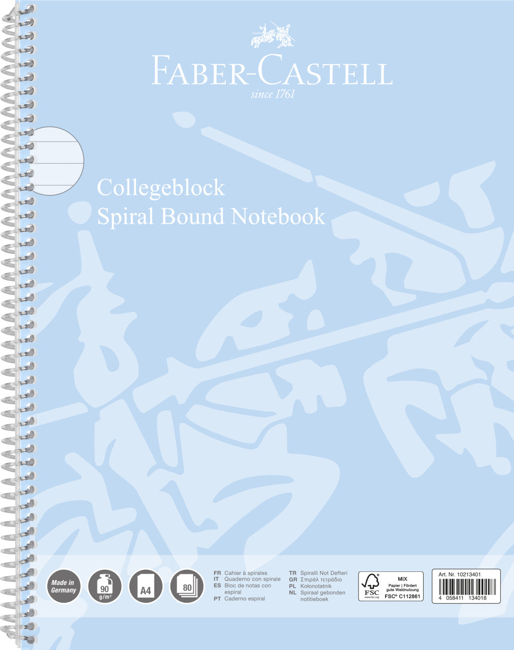 CAIET SPIRA A4 80 FILE 90 GR DICTANDO COPERTA CARTON BLEU SKY FABER-CASTELL CAIET SPIRA A4 80 FILE 90 GR DICTANDO COPERTA CARTON BLEU SKY FABER-CASTELL